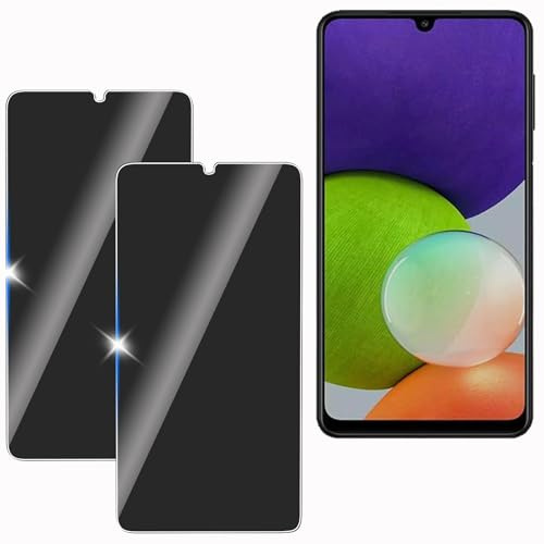 KULAIKE 2 Stück Sichtschutz für Samsung Galaxy A22 4G, Anti-Spähen Privatsphäre Schutzfolie,Anti-Spy Panzer Schutz Glas Folie,Blickschutzfolie, 9H Härte, Anti-Kratzer, Stoßfest