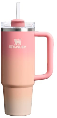 Stanley Quencher H2.0 Tumbler with Handle and Straw 30 oz | Flowstate 3-Position Lid | Cup Holder Compatible for Travel | Insulated Stainless Steel Cup | BPA-Free | Pink Mesa Sunset