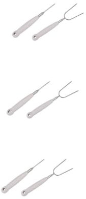 Hemobllo 6piezas Tenedor De Barbacoa Inoxidable De Tenedor Doble y Simple para BBQ para Camping y Reuniones