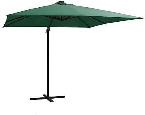 Garden parasols Cantilever Garden Umbrella with LED Lights, UV Protective Anti-Fade Polyester Fabric, Bordeaux Red, x cm, Tilt and 360 Degree Rotation Outdoor parasols