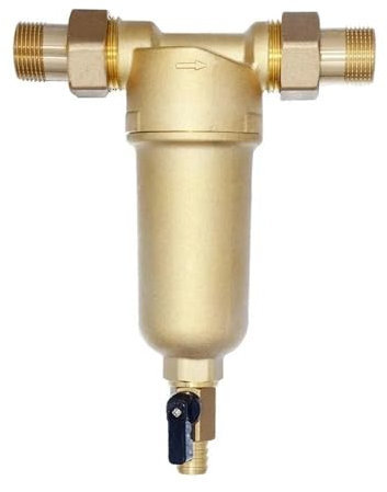 Brass Whole House Pre Filter Household Tap Water Pipe Gas Water Heater Underfloor Heating Boiler Household Water Purifier Under Sink Replacement(DN25 to 15)