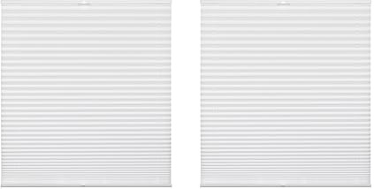 Deco Company 2er-Set Plissee zum Klemmen, Blickdichtes Faltrollo, Alle Montage-Teile inklusive, Plissee verspannt mit Zwei Bedienschienen, Weiß, 80 x 130 cm BZW. 80 x 220 cm (BxH)