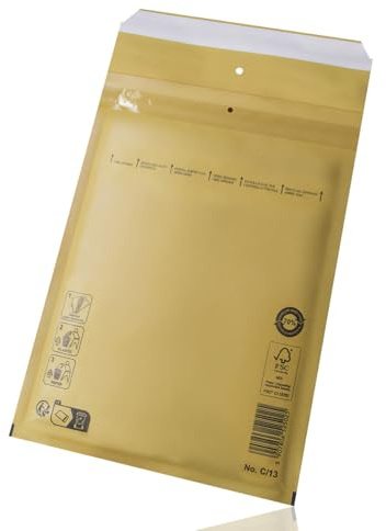 Switory 25stk Luftpolsterumschläge Polsterumschlag Versandtaschen C3(170 x 225 mm) 13/C, Braun Luftpolstertaschen geeignet für DIN A5 / C6+, Versandverpackung mit Selbstklebeverschluss