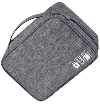 FUNNETOYU Bolsa Organizadora Electrónica Gris Grande Resistente al Agua Estuche Multifunción para Cables USB Cargadores y Accesorios de Viaje Almacenamiento Portátil para Gadgets