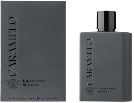 CARAMELO - Lavender Woods 100 ml, Colonia Hombre, Perfume Formato Spray, Eau de Toilette Natural y Masculina, Aroma Amaderado Especiado, Fragancia Fresca, Elegante y de Larga Duración