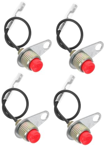 FUNOMOCYA 4 Pezzi Interruttore Spegnimento on off per Tosaerba Gx35, Controllo Arresto Prato Compatto Leggero per Giardino, Ricambio Protezione Fermo Trimmer Facile da Installare