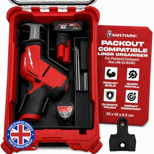 Milwaukee Packout Compatible Liner Organiser for Packout Compact Box (48-22-8435) – Precision Rigid Insert for M12 Hackzall Organizer (Insert Only, Tools & Box Not Included)