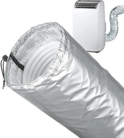 Manchon de tuyau de climatiseur, housse d'isolation thermique pour unités de climatisation portables, tissu Oxford imperméable avec feuille d'aluminium, loquets en nylon faciles à installer