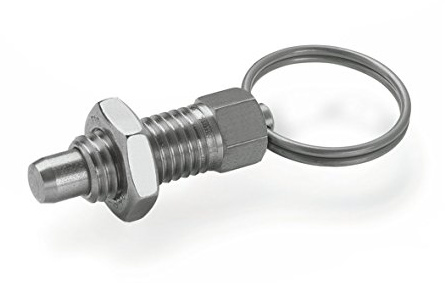 Ganter Normelemente GN 717-8-M16X1,5-AK-NI Edelstahl-Rastbolzen, silber, 2 Stück