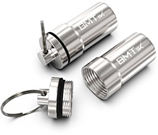 [Vacuum Seal] 2 PACK Large Smell Proof Pocket Ashtray Capsule with Lid and Keyring (Portable Ashtray for The Car, Outside, Pipes and More) by BMTick UK