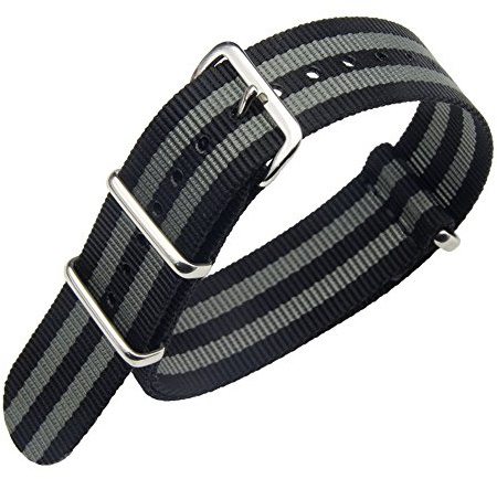 FOUUA Nylon Uhrenarmbänder Band NATO Style Wahl der Farbe, Länge und Breite 16mm 18mm 20mm 22mm 24mm Ersatz-Ballistikbänder für Männer und Frauen