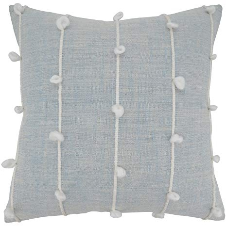 SARO LIFESTYLE Knotted Line Design Throw Pillow, 22 Down Filled, Light Blue