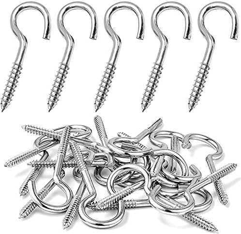 MOGADEE® Schraubhaken Edelstahl 10 Stück, Deckenhaken, Hakenschraube, Haken zum Schrauben, Einschraubhaken Robuste Becherhaken（M3-40mm）