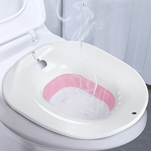 Bagno Sitz Pieghevoleper Sedile del, bidet portatile per Emorroidi, Cura Post-Parto, Trattamento del Perineo，Pulizia & Detox,donne in gravidanza, Sedia a Vapore Yoni Adatto a WC Standard