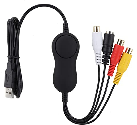 Cuifati Konvertierungsanschluss für AV-Capture-Kartenadapter, USB 2.0 Grabber UVC NTSC PAL-TV-Video-zu-Digital-DVD-Konverter übertragen, für/Apple/Android/Linux IO-System