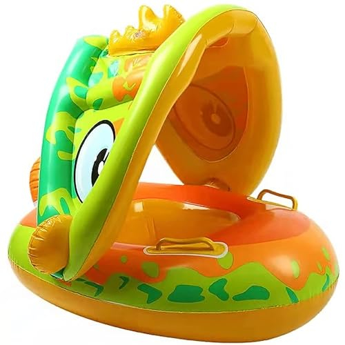 STLOVe® Piscina Salvagente per Bambini, Salvagente Neonato con Parasole, Barca con Sedile Regolabile per Ragazze/Ragazzi, Isola Gonfiabile per Piscina, Bambini da 37+ Mesi Circa per chi Impara Nuotare