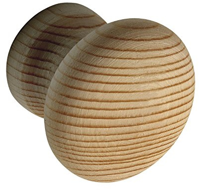 ALLES IM GRIFF Möbelknopf Hemera ø 45mm - Möbelknauf aus Holz Tiefe 29mm - Knauf für Schrank, Fichte roh