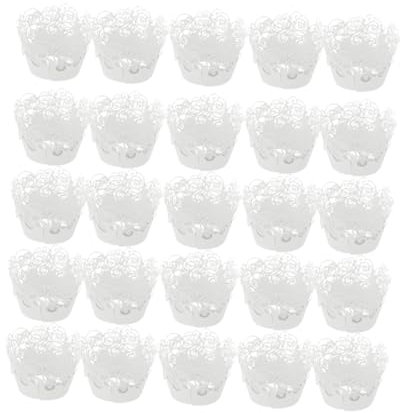 IMIKEYA 25pcs Lace Paper Holder for Baking Cake Decorations Wedding Birthday Cupcake Wrappers Liners Muffin Wrapping