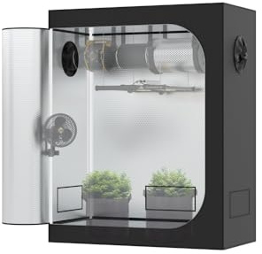 The Grow Deluxe D600 Growzelt 120x60x150 cm - Indoor Anbauzelt mit herausnehmbarer Wanne, hochreflektierendes Mylar licht- und wasserdicht