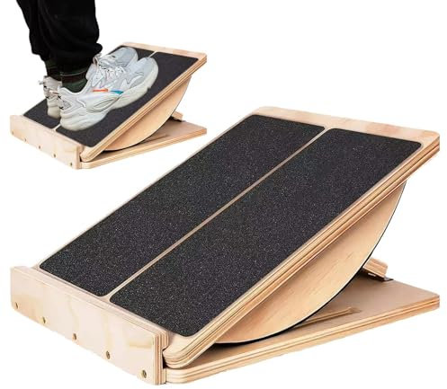 Wadendehnbrett – schräg geschnitten, Wadendehner, Knöchel | Physioworx Stretch Waden robustes Stretchbrett, professionelles schräges Holzbrett, verstellbarer Wadendehner für Übung Knöchel Fuß