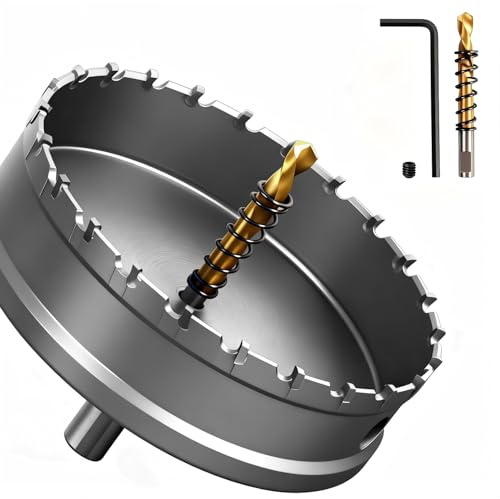 GPtzlei 110mm TCT Hole Saw Drill Bit for Stainless Steel, Iron & Metal