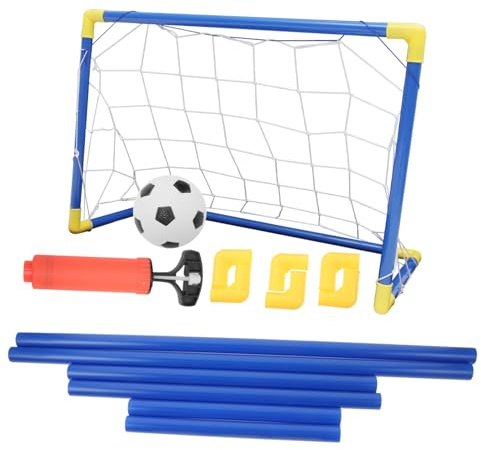 Supvox Kinder Fußballtor Satz 60cm Robustes PVC Pp Kleiner Fußballnetz Abnehmbar Mit Ball Und Pumpfunktion Outdoor Trainingsspielzeug Für Kinder Garten Und Familienspaß