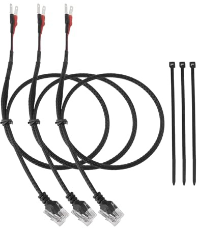 Micro Traders 3PCS RJ11 Car Radar Detector Hardwire Power Cord with 3 Cable Ties Compatible with Hydencamm Escort Compatible with Valentine One 12V Length 41.5cm