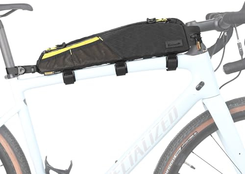 Rhinowalk Cykel Topprörväska Cykelramväska 2,1 l Vattentät Cykelväska Professionella Cykeltillbehör för Bergsvägcykel (Stor) - Svart & Gul