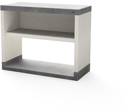 MAESTRO FERRETERO TUOZI - Modulo Stand Plan/VENIT 2 per Barbecue da lavoro prefabbricato (Bianco, Grigio - 110 x 47 x 47 cm) - Uso esterno
