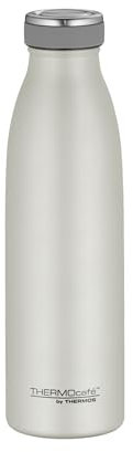 THERMOcafé by THERMOS TC BOTTLE beige matt 0,50l, Isolierflasche aus Edelstahl, kohlensäurefest, 12h heiß 24h kalt, Auslaufsicher, für Schule, Unterwegs & Büro