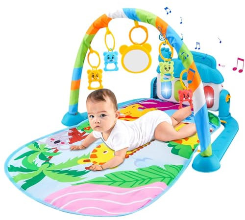 Gimnasio De Juegos Para Bebe - Exploración Sensorial Temprana Alfombra Para Niños Con Piano | Tapete De Juegos Para Bebé | Manta Actividades Bebe | Alfombrilla De Actividad De Juegos Bebe