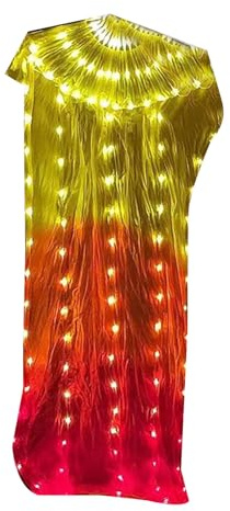 Éventail de danse orientale en soie à LED avec cadre en bois pour spectacles sur scène et événements en plein air