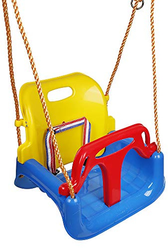 MUL-BUTIQUE - Columpio 3 en 1 para bebé y niño, ajustable y escalable con respaldo y cinturón de seguridad, para interior y exterior (colorido)