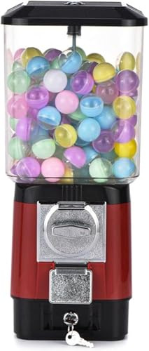 Distributeur Automatique De Bonbons, Jouet, À Pièces, avec Boules Vides Et Jetons en Acier Inoxydable, Surprises Et Souvenirs D'enfance, for Magasins De Jeux(Red)