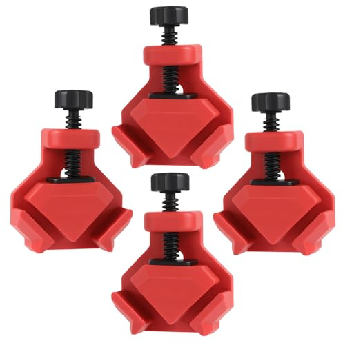 4 Stück Winkelspanner 90 Grad Holz, Verstellbarer Eckspanner für Plattendicken von 2-26mm, Winkelzwinge mit 250N Haltekraft, Präzisions Winkelklemme für Winkelsaubere Ergebnisse, für Hobbyhandwerker