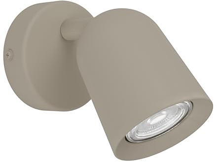EGLO Camaldoli Spot-vägglampa för inomhus, läslampa med flexibel strålkastare, svängbar väggstrålkastare av sandfärgat stål, GU10-sockel