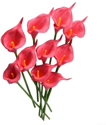 Flores artificiales de lirio de cala, 10 unidades, 34 cm, blanco, morado, rosa, rojo, azul real, vino, puesta de sol, rojo, decoración del hogar para bodas, fiestas, accesorios de fotografía, fácil de