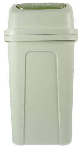 JOINPAYA Bidone della Spazzatura con Coperchio a Ribalta Grande Capacità, Pattumiera da Cucina in Plastica Spessa Verde Chiaro, Secchio per Rifiuti Sottile per Spazi Stretti, Contenitore