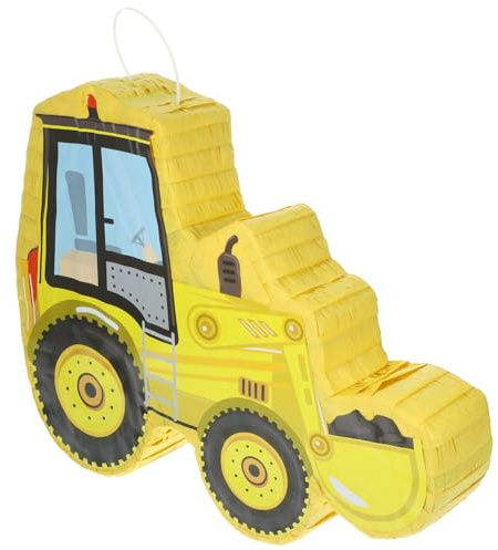 SWOOMEY Pinata Escavatore Giallo in Carta per Feste e Riunioni di Famiglia, Decorazione Giocattolo per Compleanno Tema Edilizia