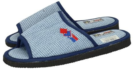 MADE IN SPAIN 8436043820107 Zapatillas de casa Tipo Pala, Ligeras, con Plantilla Tejida cómoda, Ideales para Primavera y Verano, Uso Diario Hombre Zapatillas CASA Azul 44