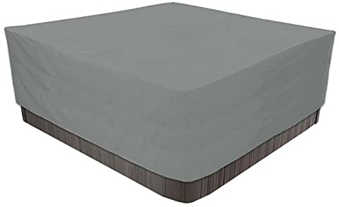Vattentätt badtunna, ox-vinterpoolskydd, spafilt för utomhusjacuzzi, 210D oxtyg, skydd för pool och spa, 220 x 220 x 90 cm – grå