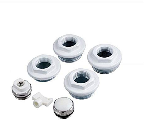 Wärmer System Heizkörper-Montage-Set mit Entlüfter und Reduzierstopfen für Standardanschlüsse, 1 inch Durchmesser, Betriebstemperatur bis 110 °C