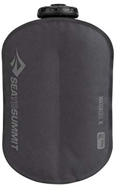 Sea to Summit - Watercell X 4L - Wasserbehälter & -Spender - Durchflusskontrolle & Duschkopf - BPA-freie Innenbeschichtung aus TPU - Kompakt - Wandern & Camping - 28 x 21 x 10cm - Grey - 170g