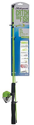 Shakespeare Unisex-Erwachsene Fangen Sie mehr Fische Spule und Rute Combo, grün, 5' -Light-2pc