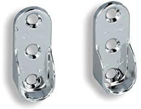 MS Beschläge Kleiderstangenhalter verchromt 1 Paar Garderobenstangenhalter vers. Ausführungen oval Schrankstangenhalter Stangenhalter (Wandhalter)