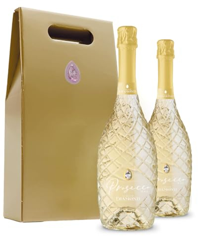 Liquid Diamond Prosecco DOC 2 x 75cl in Gift Box | Award Winning Premium Italian Sparkling White Prosecco from Veneto | 11% ABV | Vegan Friendly