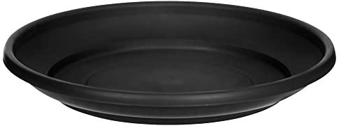 WINSOME Plant Pot Saucer - Heavy Duty Round Plastic Plant Pots Drip Base Tray Indoor & Outdoor Garden Ornament Accessories (20 cm, Black)