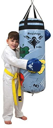 Boxsack für Kinder und Jugendliche mit Füllung, Boxsack für Box- und Kickboxtraining, ideale Festigkeit dank einzigartiger Füllung, 90 x 30 cm, Gewicht: 17 kg
