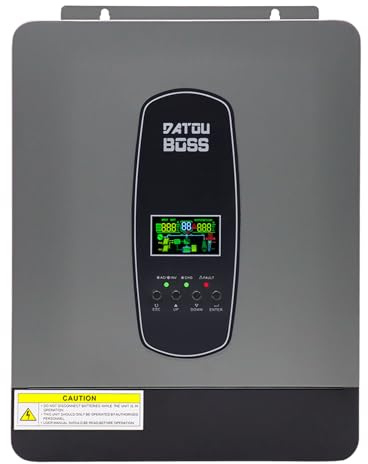 DATOUBOSS Hybrid Inverter 24v 3000w Ren Sinus, Hybrid Solar Inverter 24V Pure Sine Wave, 24v DC till 220v/230v AC med 100A MPPT Solar Charge Controller och BMS Batteriskyddssystem för Home, RV