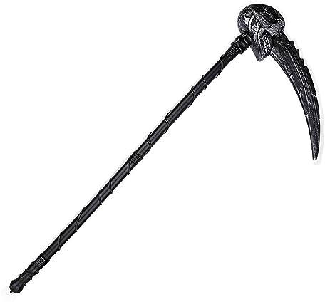 JSRHEEM Falce Halloween, Coltello Finto Halloween, Armi finte Halloween per Uomini e Bambini, per Carnevale e Halloween, Armi Halloween, Falce Giocattolo (Falce Scheletro)